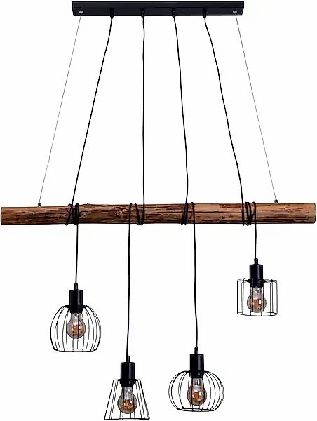 näve Pendelleuchte »4er Pendelleuchte "WOODLAND"« E27 1 Stk. retro optik günstig online kaufen