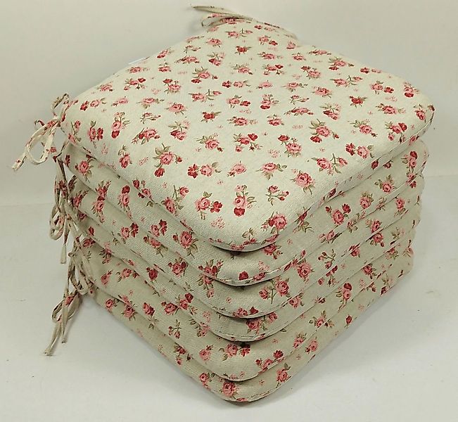 Rattani Sitzkissen Sitzkissen Stuhlkissen Billy 40 x 40 cm Rose, Set 6 günstig online kaufen
