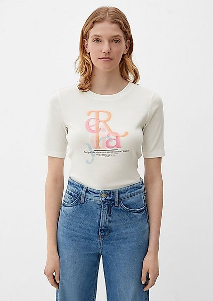 s.Oliver Kurzarmshirt T-Shirt Baumwollshirt mit Frontprint günstig online kaufen