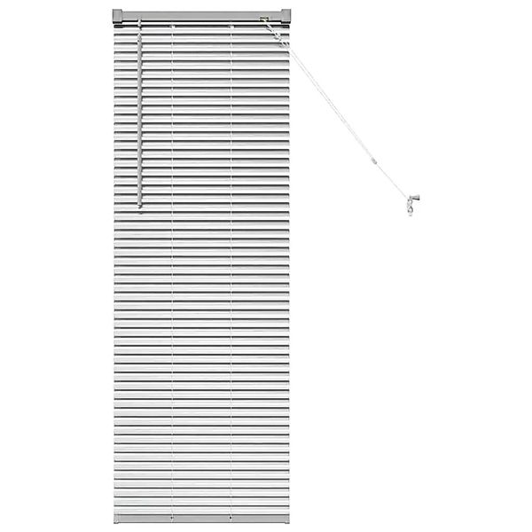 vidaXL Balkenjalousien mit Vorhängen Silber 130 x 40 cm Aluminium 42005885 günstig online kaufen