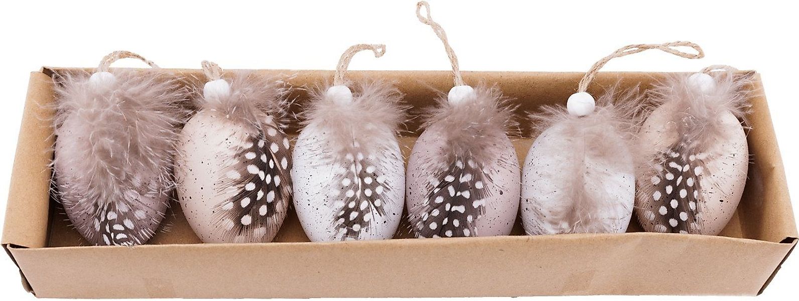 Trend Line Osterfigur TrendLine Deko Ostereier 4,6 cm natur weiß 6 Stück günstig online kaufen