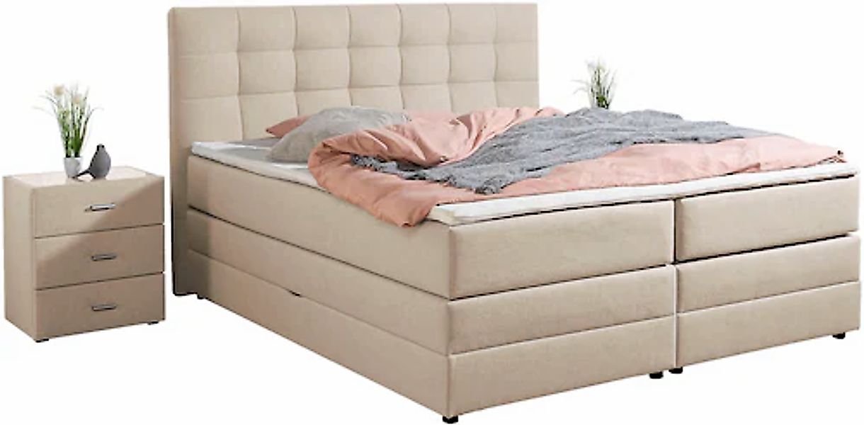 Places of Style Boxspringbett »Ethan«, inkl. Topper und geräumigen Bettkast günstig online kaufen