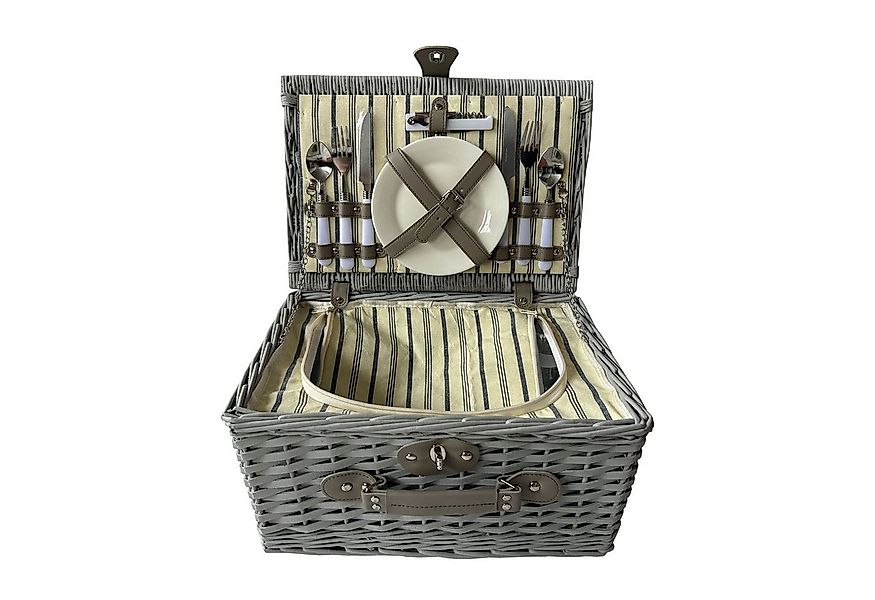 HTI-Living Picknickkorb Picknickkorb für 2 Personen Finie Grau (Stück, 1 St günstig online kaufen