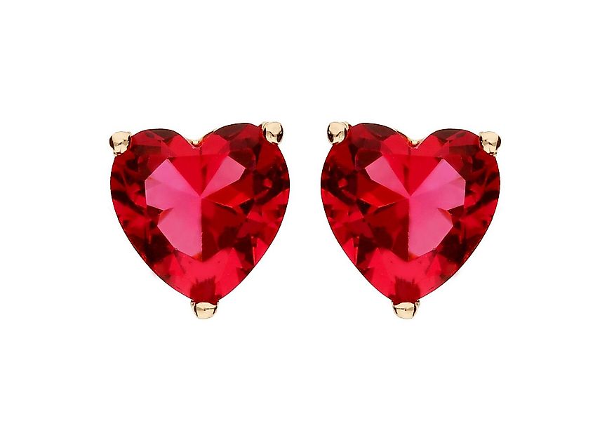 LÖB Paar Ohrstecker 750 Roségold 18 Karat vergoldet Ohrringe Herz Zirkonia günstig online kaufen