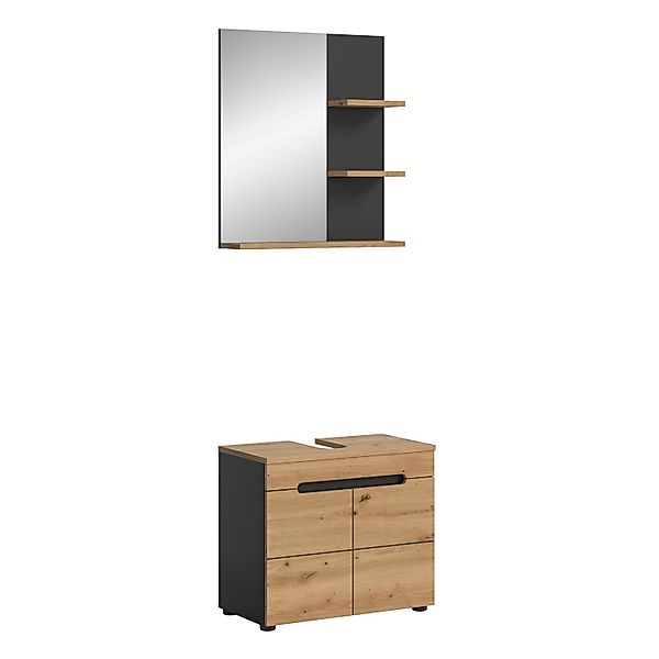 Badkombination Canu m. Spiegel Artisan/Grau 63 cm 2-tlg. günstig online kaufen