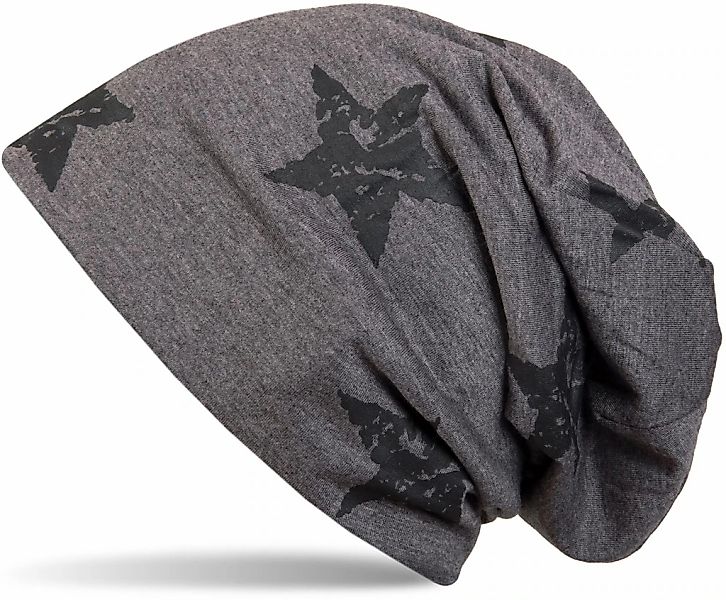 styleBREAKER Beanie "Beanie mit Sterne Print im Destroyed Look" 1 Stk. günstig online kaufen