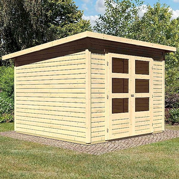 Karibu Gartenhaus "Stockach 4" anthrazit, naturbelassen oder terragrau günstig online kaufen