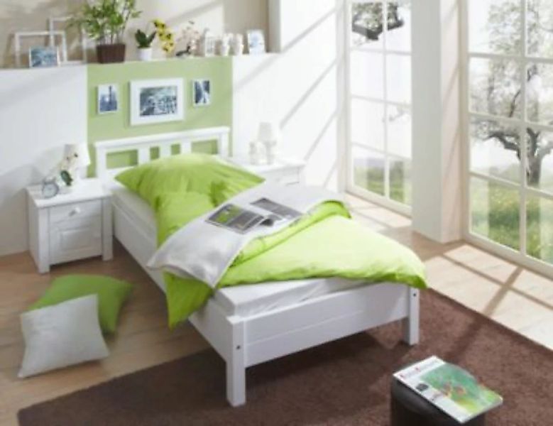 TICAA Einzelbett und Doppelbett Merci Kiefer Weiß 100 x 200 cm weiß günstig online kaufen
