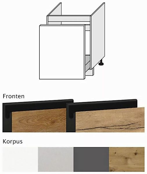 Feldmann-Wohnen Spülenunterschrank Treviso (1-St) 60cm Front- & Korpusfarbe günstig online kaufen