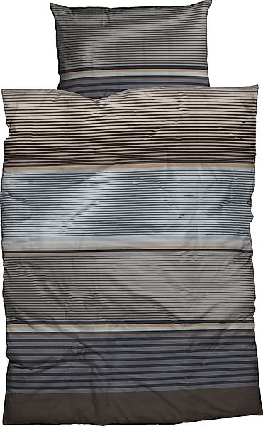 CASATEX Bettwäsche Orsa Braun Grau Satin, günstig online kaufen