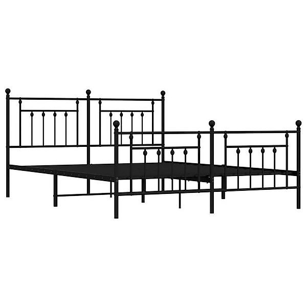 furnicato Bettgestell Metallbett ohne Matratze mit Fußteil Schwarz 180x200 günstig online kaufen