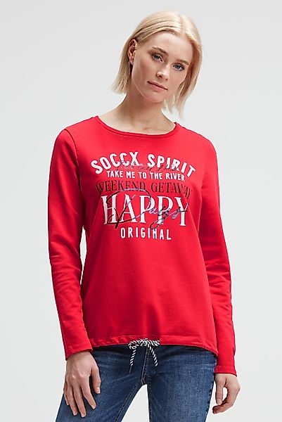 SOCCX Sweater mit Bindeband im Saum günstig online kaufen