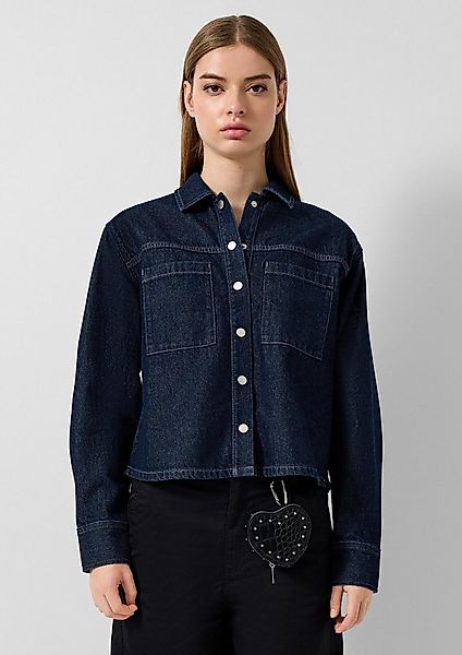 QS Hemdjacke Bluse Denim-Overshirt günstig online kaufen