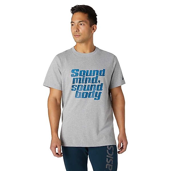 Asics Smsb Graphic Iv Kurzärmeliges T-shirt XL Mid Grey Heather günstig online kaufen