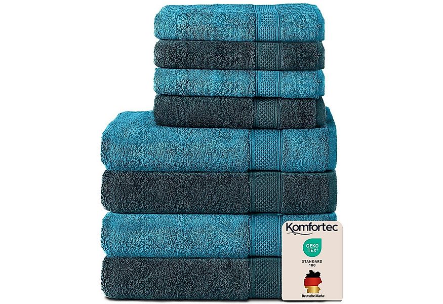 Komfortec Handtuch Set aus 100% Baumwolle, 4 Handtücher 50x100 cm und 4 Bad günstig online kaufen