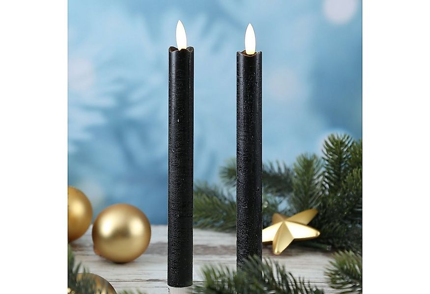 MARELIDA LED-Kerze LED Stabkerzen Dinner Tafelkerzen Echtwachs flackernd H: günstig online kaufen