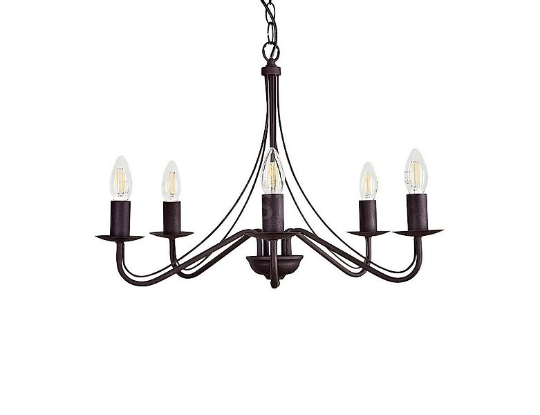 hofstein Kronleuchter »Acaja« Hängeleuchte aus Metall in Schwarz/Rostfarben günstig online kaufen