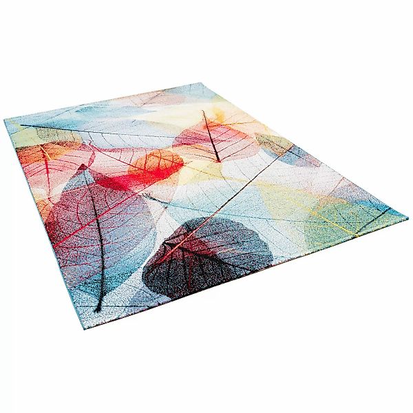 Pergamon Designer Teppich Faro Tropical Bunte Blätter Bunt 140x200cm günstig online kaufen