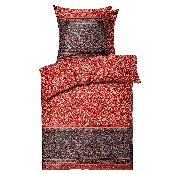 Bettwäsche Bassetti Mako Satin Como R1 weinrot anthrazit 135x200 günstig online kaufen