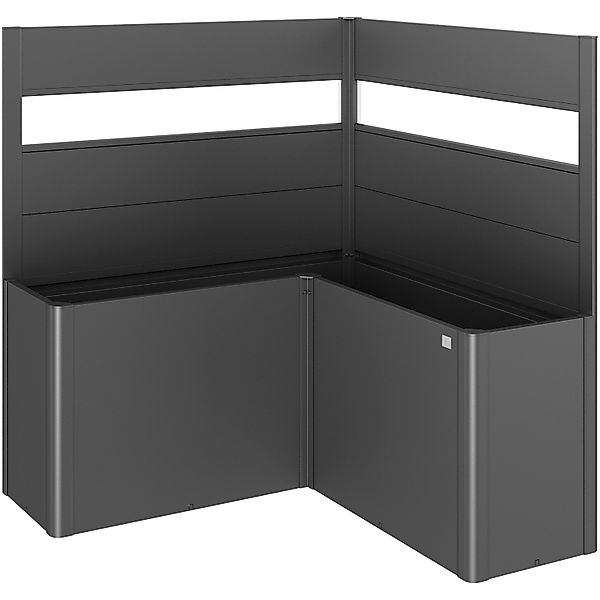 Biohort Sichtschutz Belvedere L-Form 2 Stk. m. Acrylglas Gr. L150 Dunkelgr. günstig online kaufen