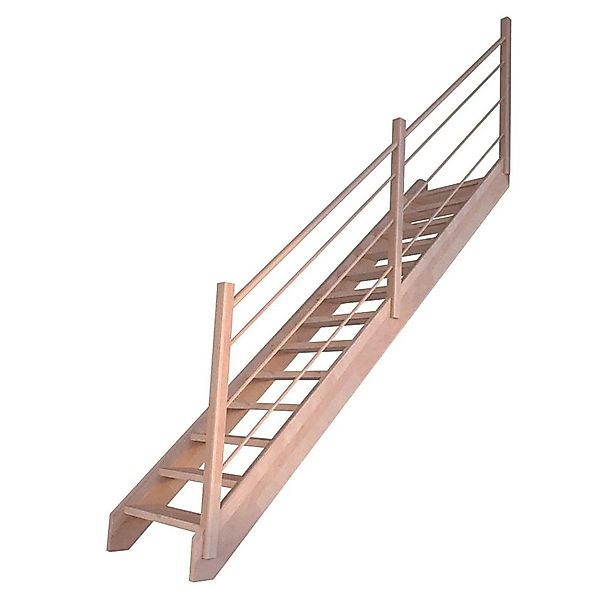 Treppe Mykonos Pro Buche Gerade 80 cm Holz-Design-Geländer R FSC® günstig online kaufen