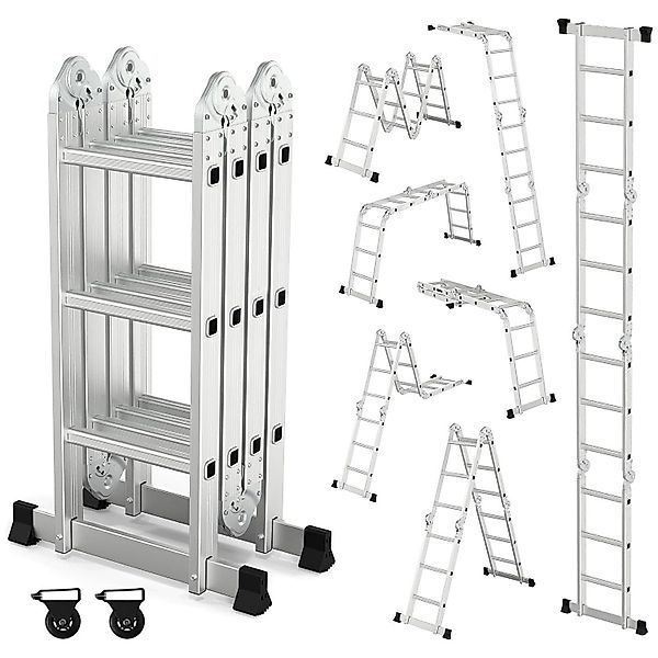 OUTIGO Vielzweckleiter Aluminium Multifunktionsleiter 4x3 Stufen, günstig online kaufen