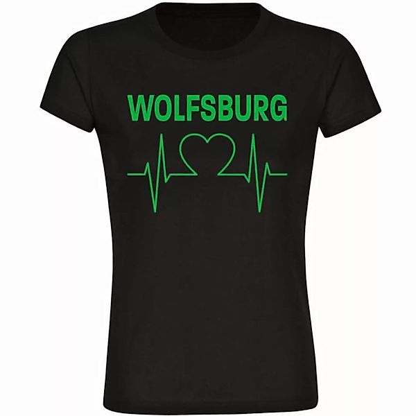 multifanshop T-Shirt Damen Wolfsburg - Herzschlag - Frauen günstig online kaufen