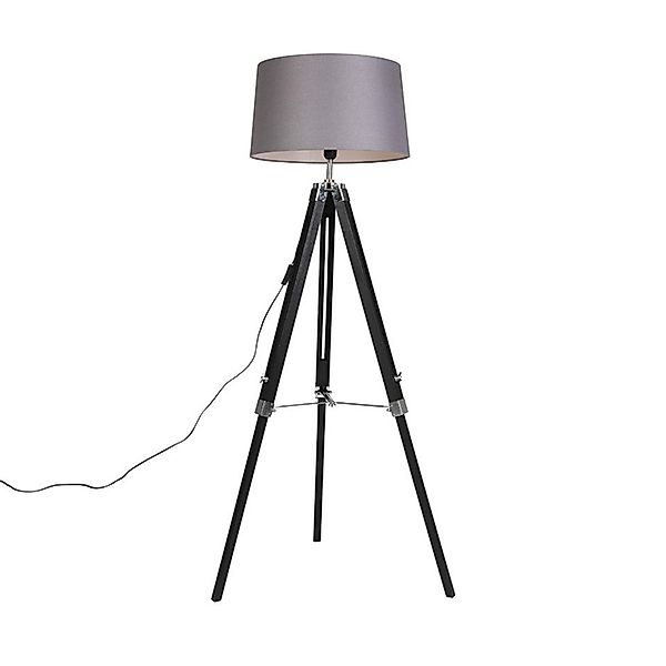 Qazqa Stehlampe Tripod, ohne Leuchtmittel, E27, Weiß, Industrie, Holz, 1-fl günstig online kaufen