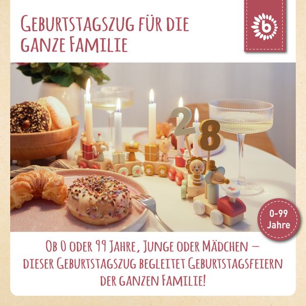 BIECO Kerzenhalter Bieco Geburtstagszug Holz - günstig online kaufen