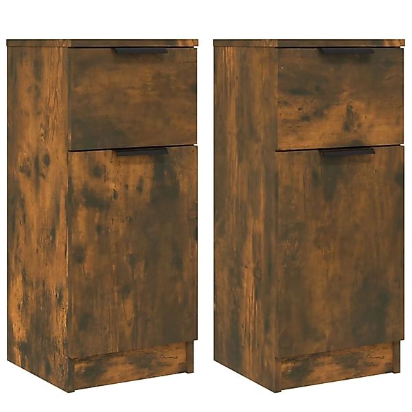 vidaXL Sideboards 2 Stk Räuchereiche 30x30x70 cm Holzwerkstoff 817001 günstig online kaufen