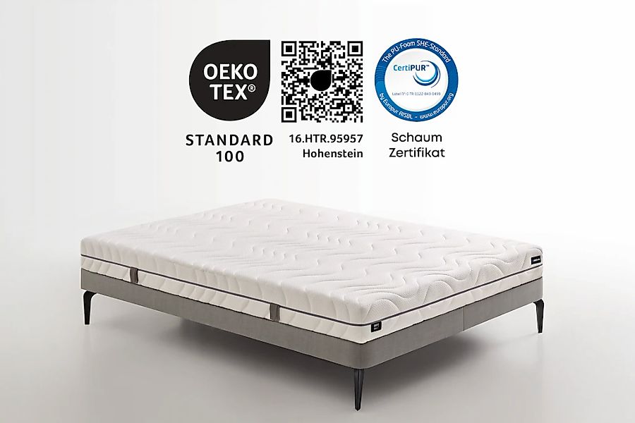 Yatas Bedding Taschenfederkernmatratze "Royal Duo 7 Slim, Matratze 90x200, günstig online kaufen