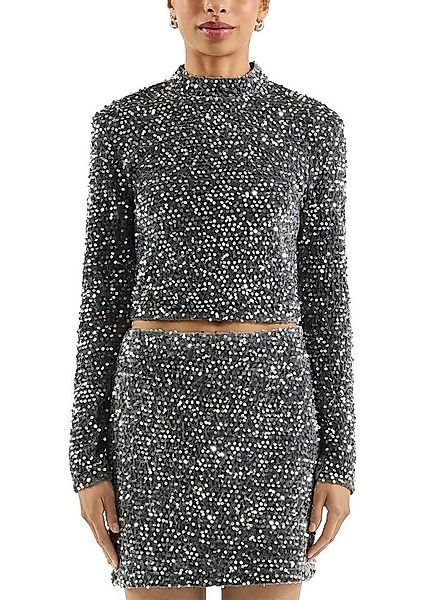 QS Langarmshirt mit Pailletten besetzt günstig online kaufen