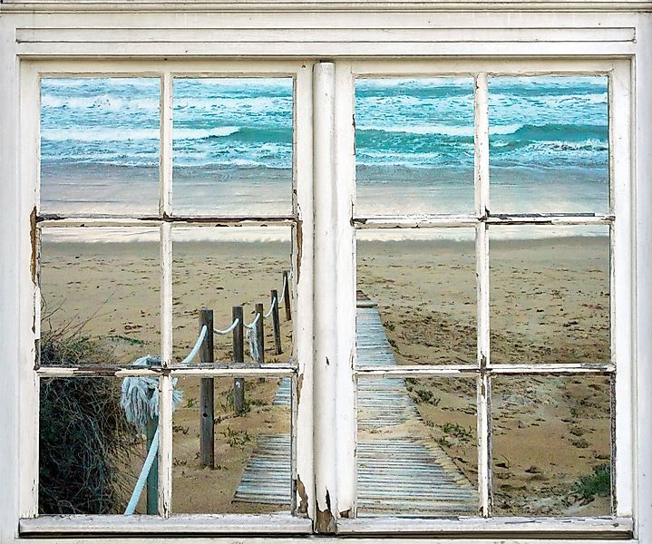 queence Wandsticker Weg ins Meer, Wandsticker, Wandbild, selbstklebend, Mee günstig online kaufen