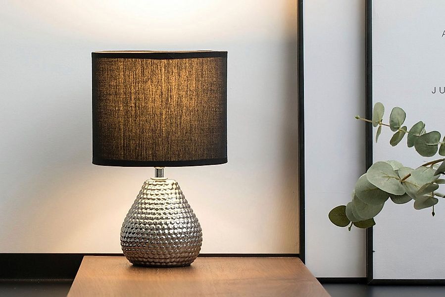 Pauleen Tischleuchte Sip of silver, ohne Leuchtmittel, E14, Stoffschirm, Si günstig online kaufen