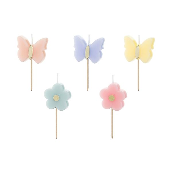 partydeco Geburtstagskerze, Geburtstagskerzen Schmetterlinge 3,5cm Bunt günstig online kaufen