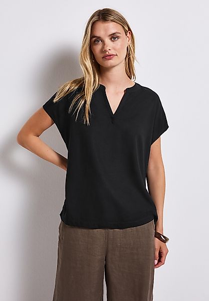 STREET ONE Kurzarmbluse Split Neck günstig online kaufen