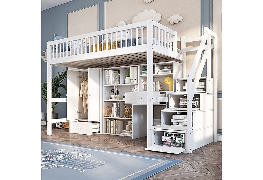 OKWISH Etagenbett Jugendbett Kinderbett (ohne Matratze, 90*200), Mit Schrei günstig online kaufen