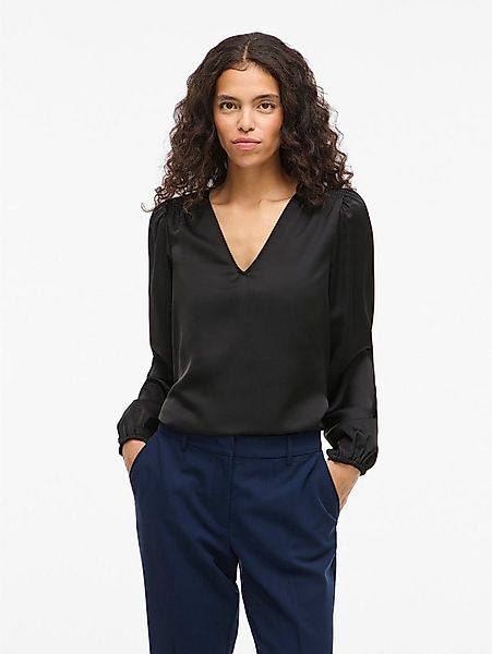 Vila Langarmshirt VIELLETTE L/S SMOCK SATIN TOP - NOOS Kunstfaser, regular günstig online kaufen