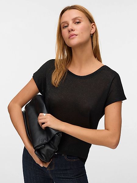 Vero Moda Kurzarmshirt "VMSARAH AVA SS TOP JRS GA NOOS" mit Glitzerdetails günstig online kaufen