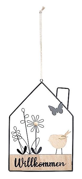 Levandeo® Metallbild, Willkommensschild Hausform Metall Türschild Schwarz N günstig online kaufen