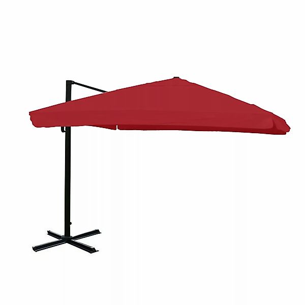 MCW Ampelschirm A96 3x3m Alu/Stahl Flap Bordeaux ohne Ständer Drehbar günstig online kaufen