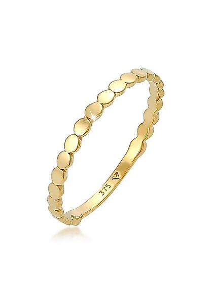 Elli Premium Fingerring Plättchen Rund Stapelring Geo Basic 375 Gelbgold, K günstig online kaufen