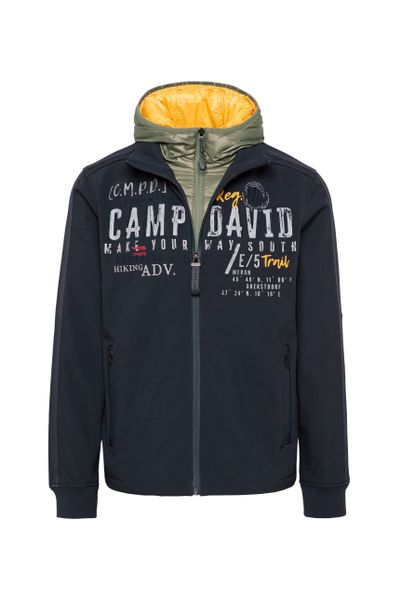 CAMP DAVID Softshelljacke mit Kapuze mit verstellbarem Gummizug im Saum günstig online kaufen