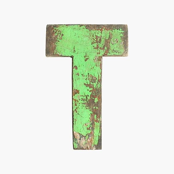 Deko Holzbuchstaben Vintage aus recyceltem Bootsholz - Unikat "T" günstig online kaufen