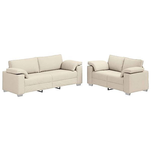 vidaXL Sofa-Set 2-Tlg Beige Leinenmischgewebe 3324689 günstig online kaufen