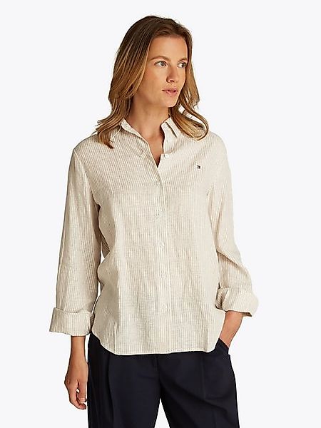 Tommy Hilfiger Hemdbluse ESS LINEN RELAXED SHIRT mit Logostickerei,kühlende günstig online kaufen