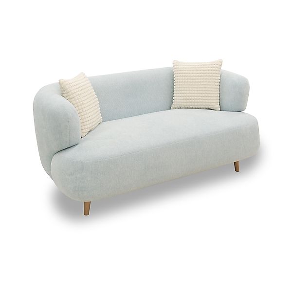 Sofa 800014, 2-Sitzer, runde Ecken, Holzfüße Eiche, 2er Couch, 86 x 73 x 16 günstig online kaufen