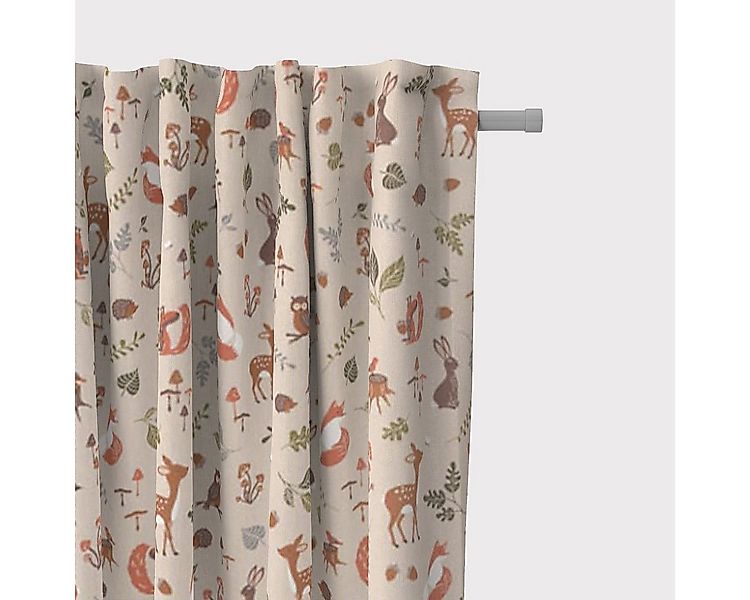 SCHÖNER LEBEN. Vorhang Vorhang Forest Wood Waldtiere natur 245cm o. WL von günstig online kaufen