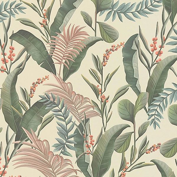 PROFHOME 394361-GU Blumen Tapete Floral Matt Creme Grün Beige Rosa 0,53 m x günstig online kaufen