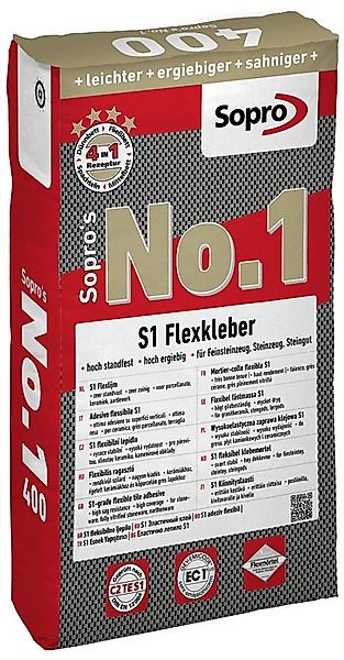 Sopro Bauchemie GmbH Fliesenkleber Sopro No.1 400 Flexkleber Fliesenkleber günstig online kaufen
